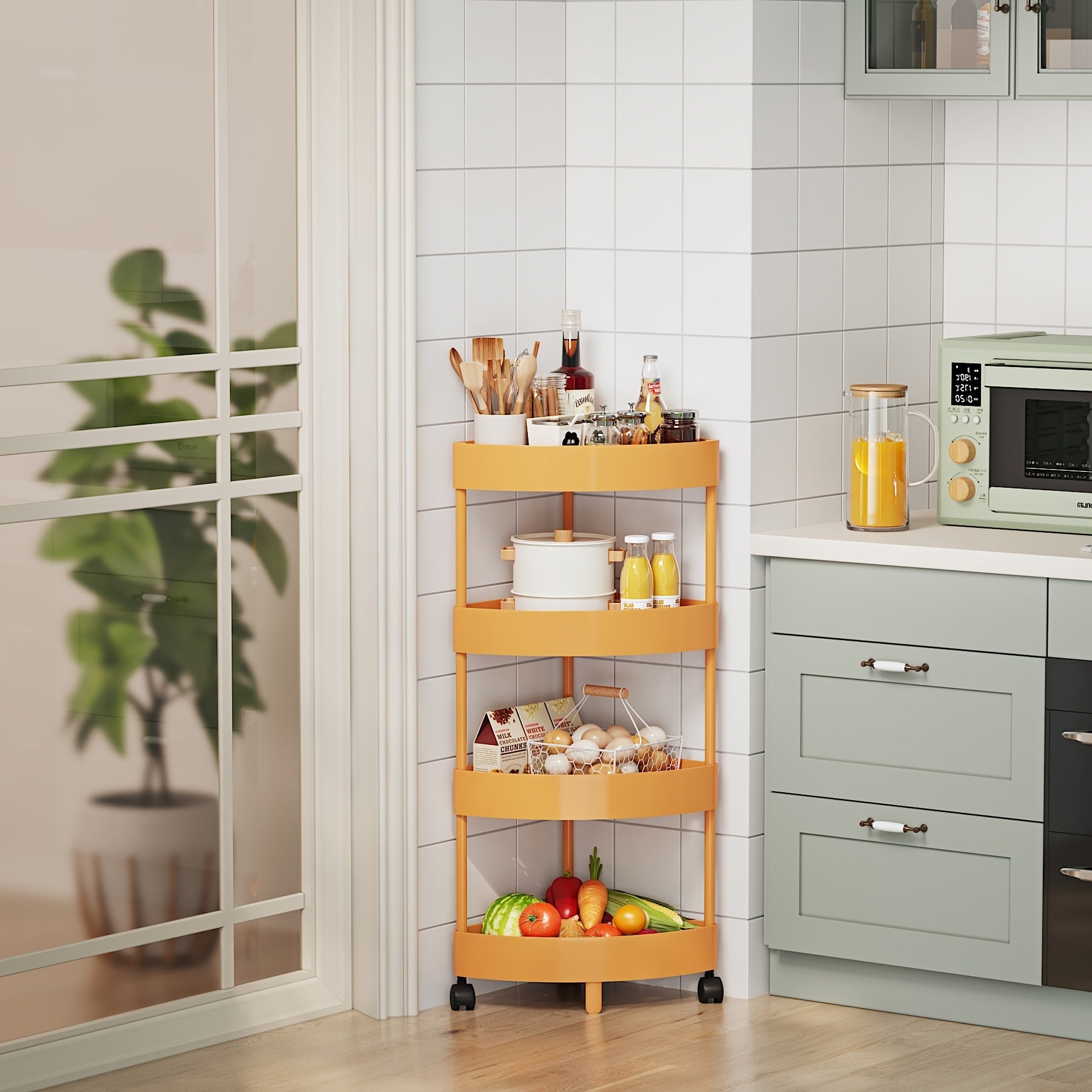 Multi Tier Storage Rack For Kitchen Corner Shelves