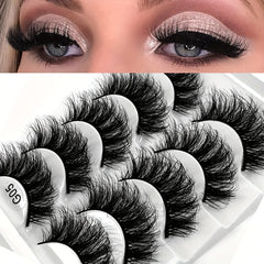 5 Pairs Thick Crisscross Faux Mink Eyelashes Natural Volume Makeup False Lashes