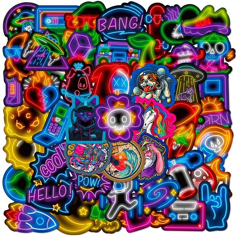 50pcs Neon Style Stickers DIY Creative Toys