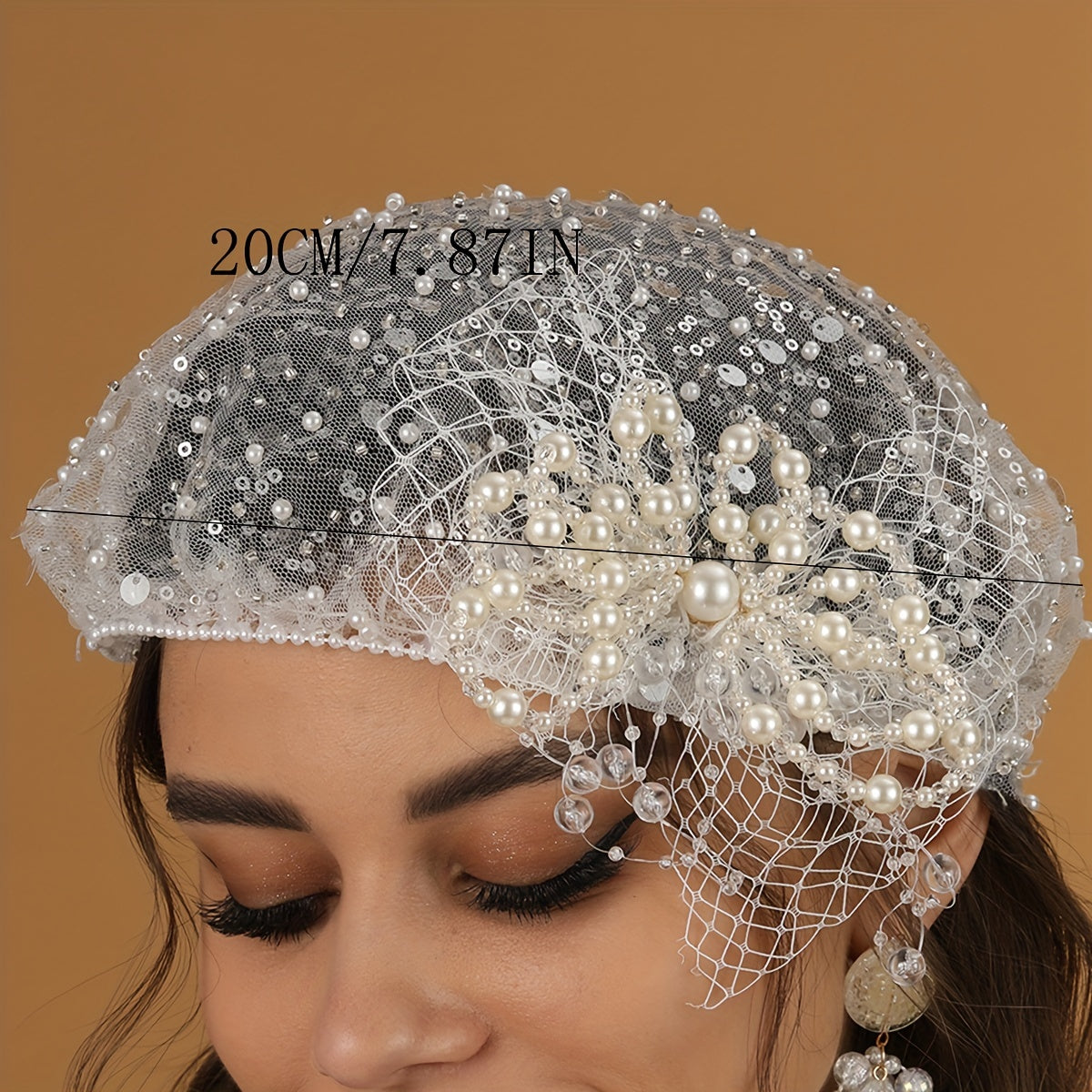 2pcs Pearl Bridal Headpiece Tassel Sequin Headbands Wedding Hair Accessory