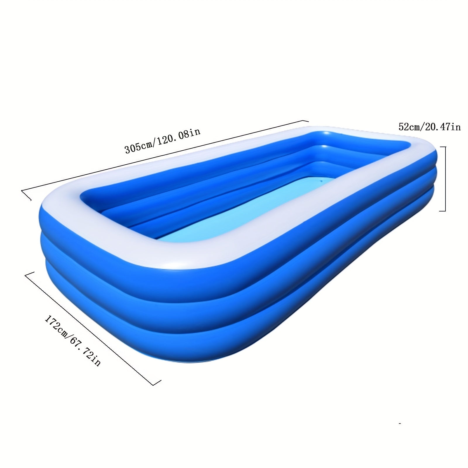 Inflatable Swimming Pool, 3.05m, Square, 5 Persons