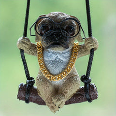 Anime Pug Gypsum Swinging Puppy Rearview Mirror Pendant