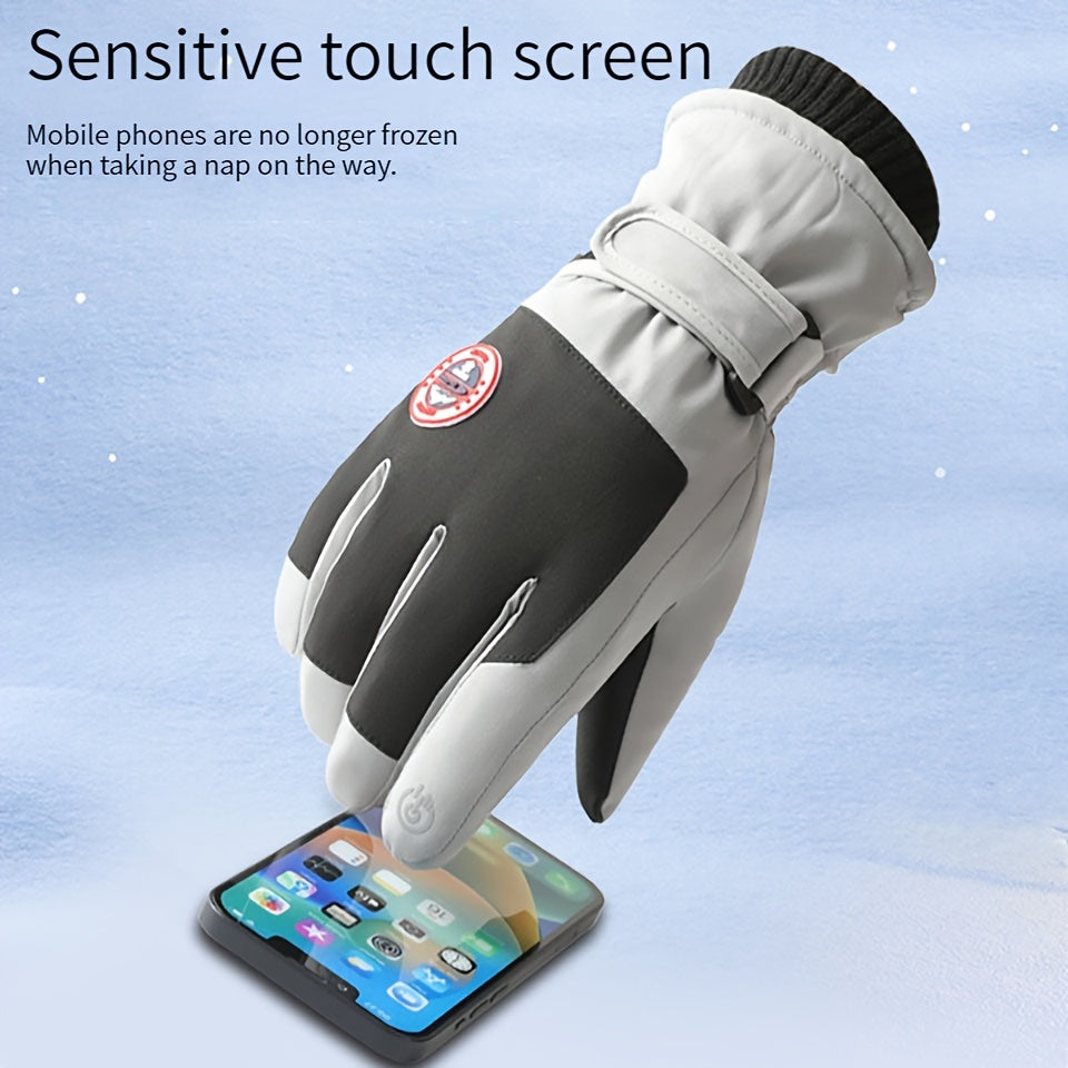 Non Slip Waterproof Velvet Gloves Warm Touch Screen Ski Gloves