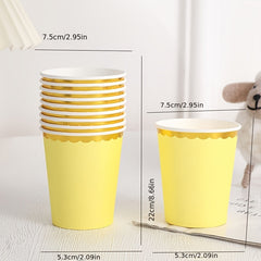 10pcs Paper Cups 8 5oz Disposable Cups Cold Beverages