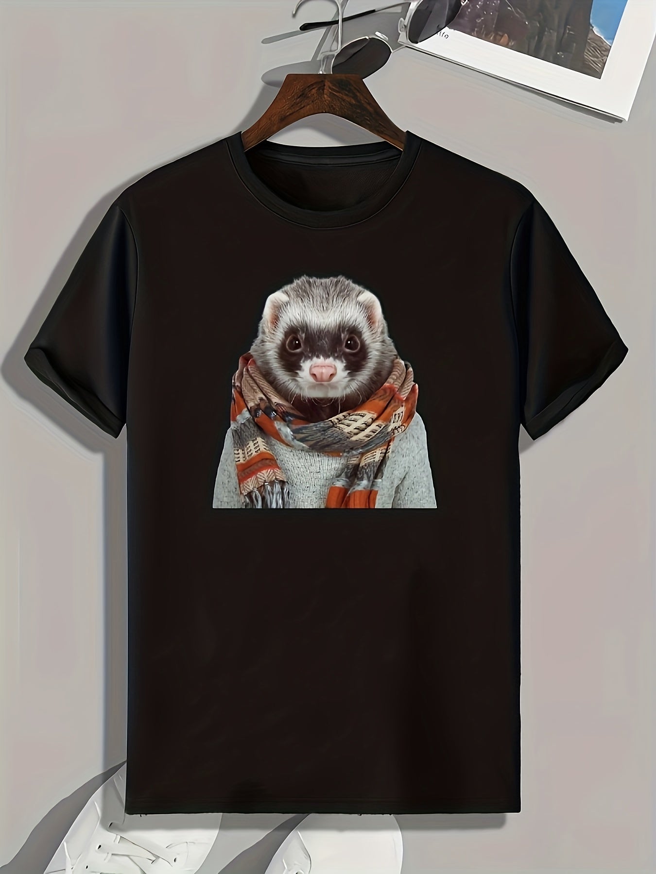 Brushy Animal Print Men's Graphic T-shirt for Summer