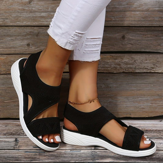 Women's Knitted Sports Sandals Comfortable Slip On Slingback Shoes