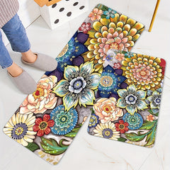Flowers Meaty Kitchen Rug Flowers And Plants Kitchen Floor Mats