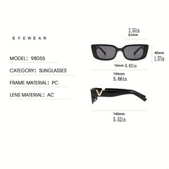 Y2K Rectangle Sunglasses For Women Men Punk Hiphop Jelly Glasses UV400