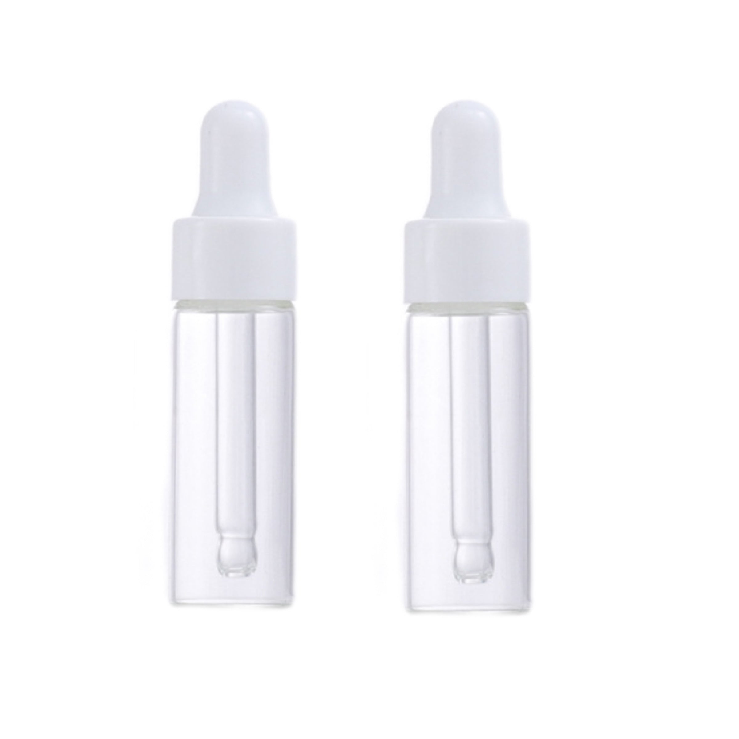 2pcs Mini Glass Dropper Bottles with Caps 1-5ml
