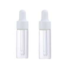 2pcs Mini Glass Dropper Bottles with Caps 1-5ml