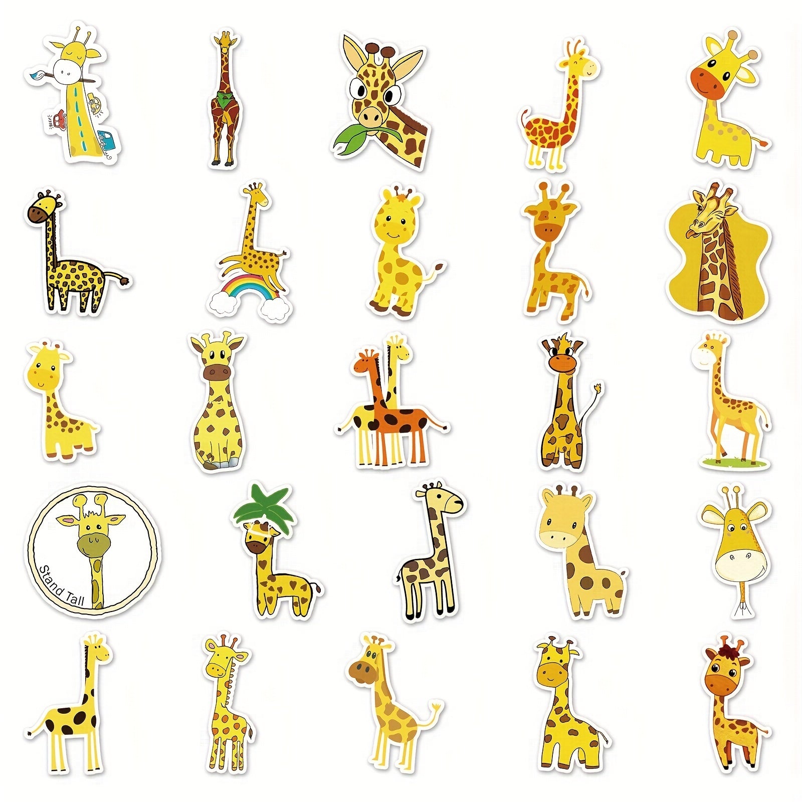 50 Giraffe Doodle Stickers Vinyl Decals Laptop Water Bottle Lu