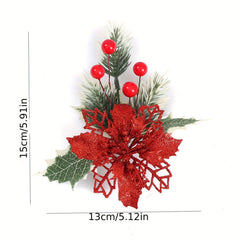 Christmas Pine Needle Red Fruit Christmas Flower Christmas Tree Pendant Props