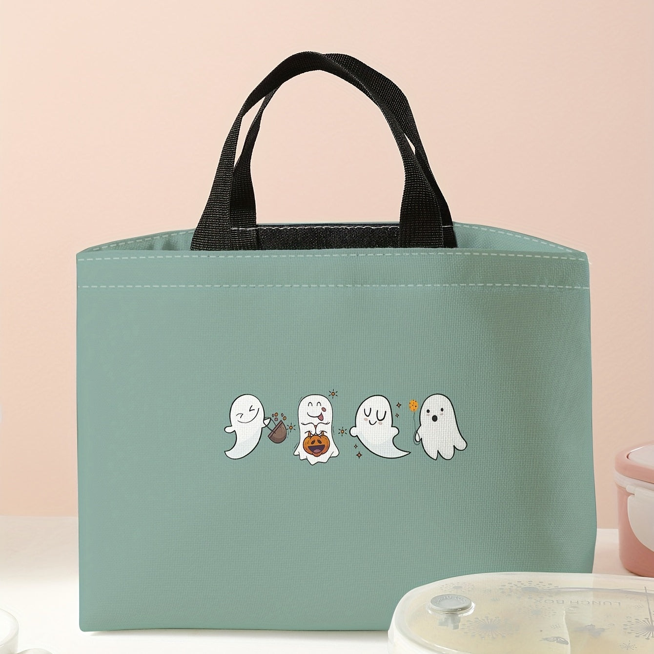 Halloween Insulated Lunch Bag Waterproof Portable Bento Ice Pack Camping Picnic