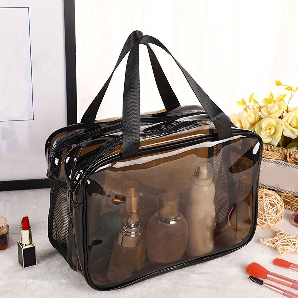 Double Layer Toiletry Bag Waterproof Travel Storage Bag PVC Makeup Bag