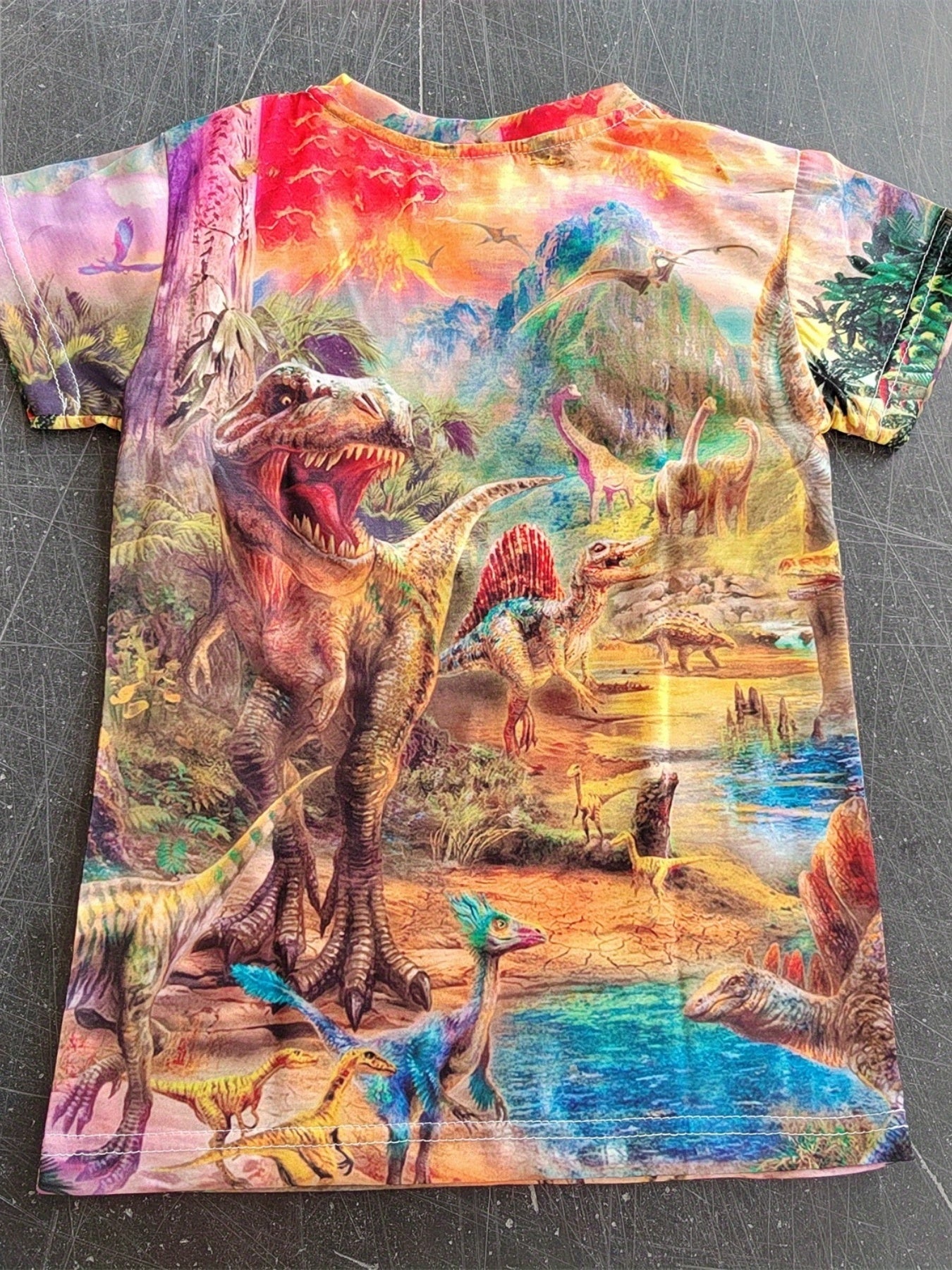 Dinosaur Print T Shirt for Kids Stylish & Comfortably Slightly Stretched