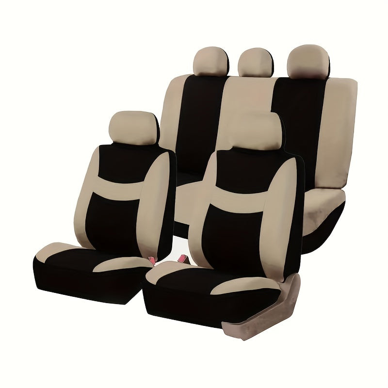 9pcs Pink Car Seat Covers Set For Women Airbag Compatible Soft Fabric Cushion