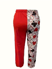  Colorblock Graphic Print Joggers