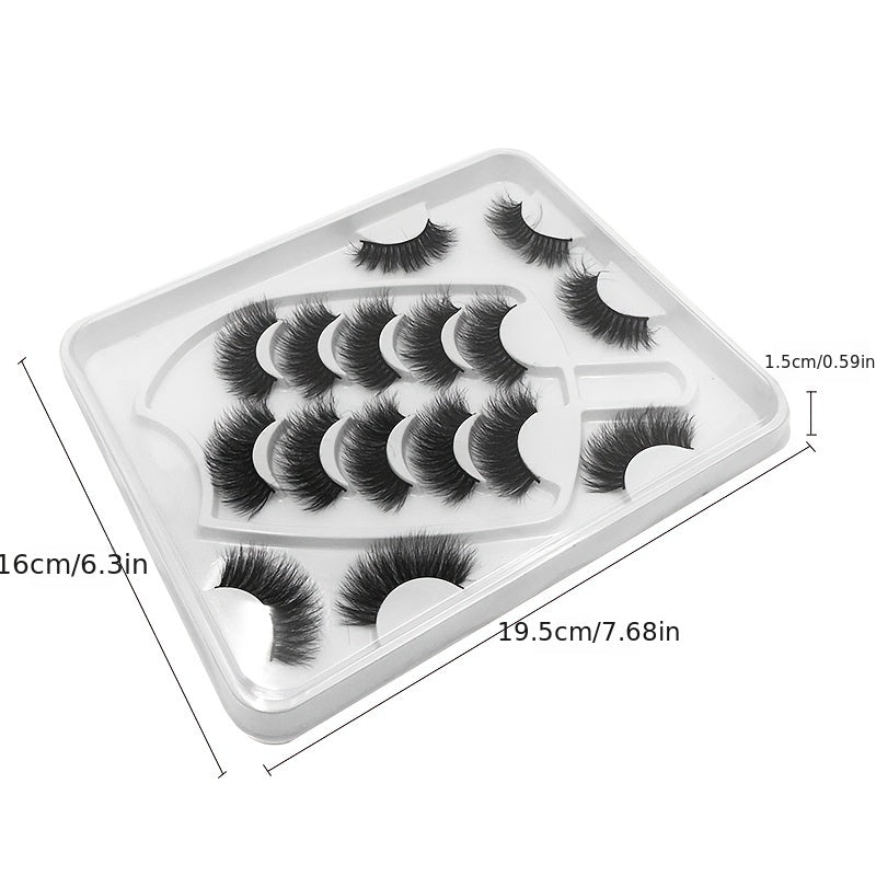 8 Pairs Natural Thick False Eyelashes Set