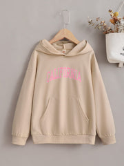 Girls Letter Print Cotton Hoodie