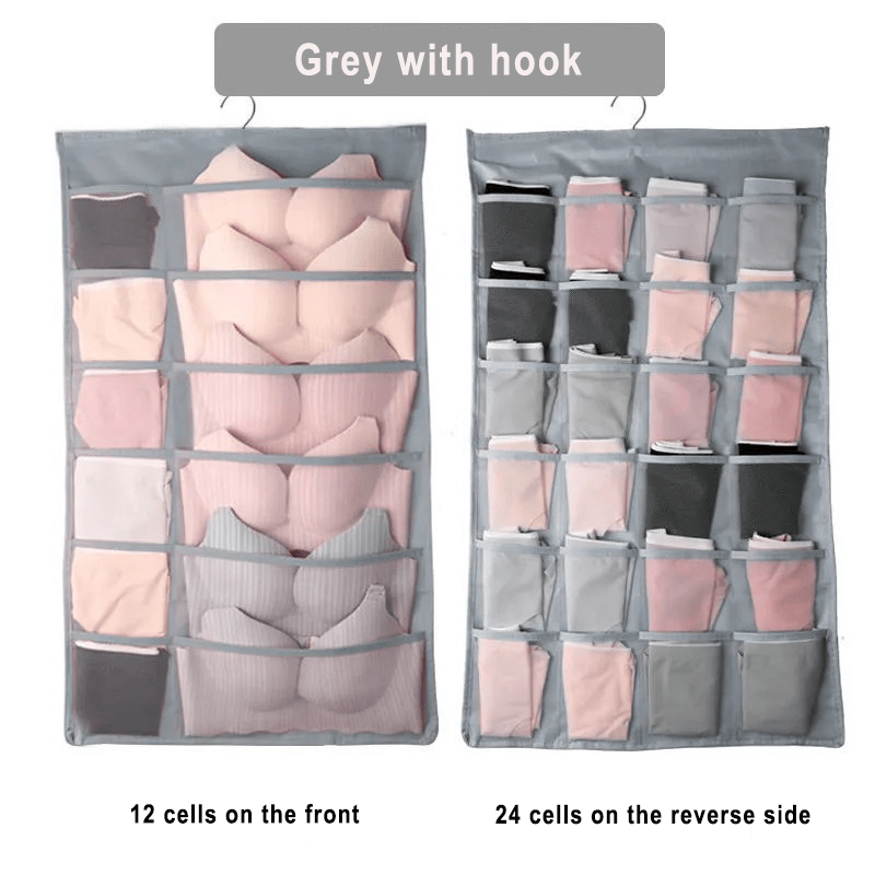 24 Pocket Hanging Organizer for Dual-Sided Closet Space