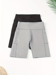 Women's Summer Butt Lifting Biker Shorts with Pockets for Sports & Yoga