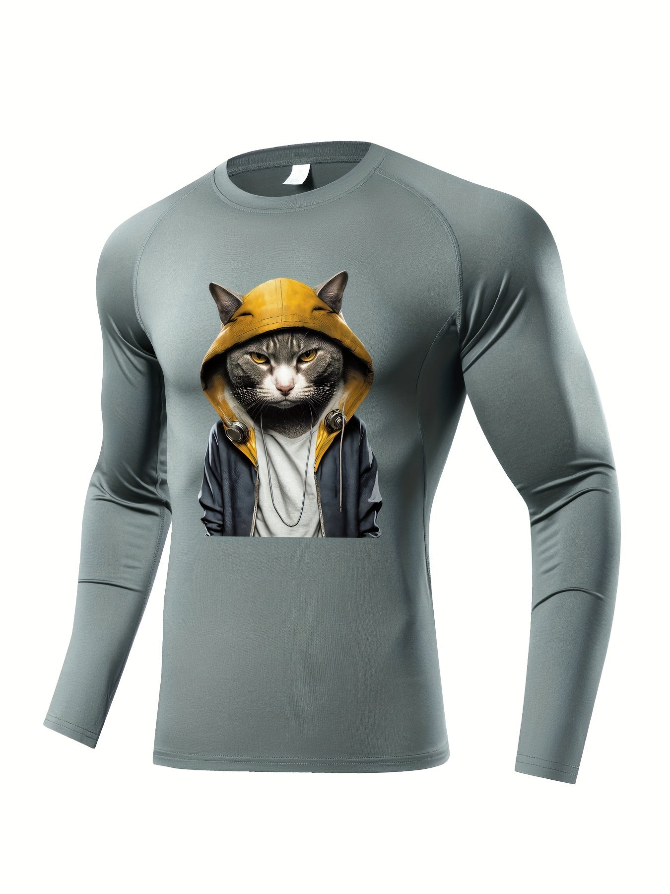 Skeleton Compression Shirt Men Long Sleeve Athletic High Elastic Baselay