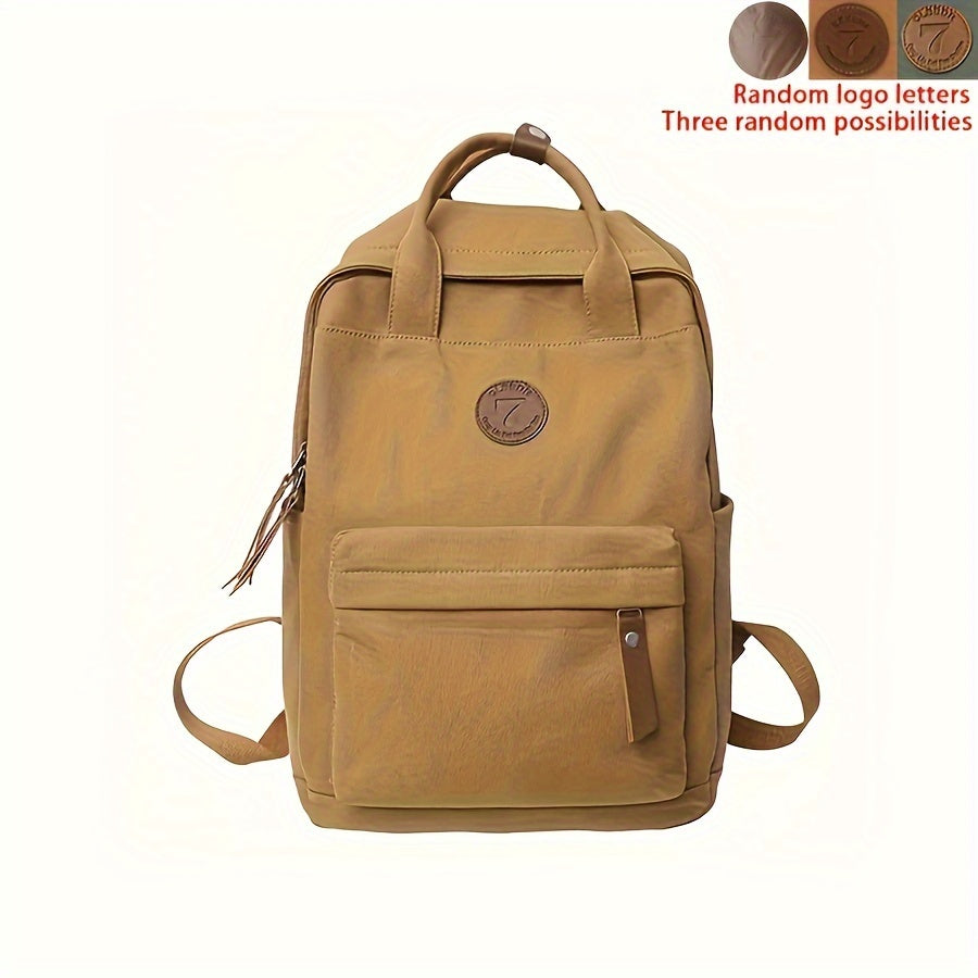 Fashion Canvas School Backpack Adjustable Strap Foldable Zipper Closure