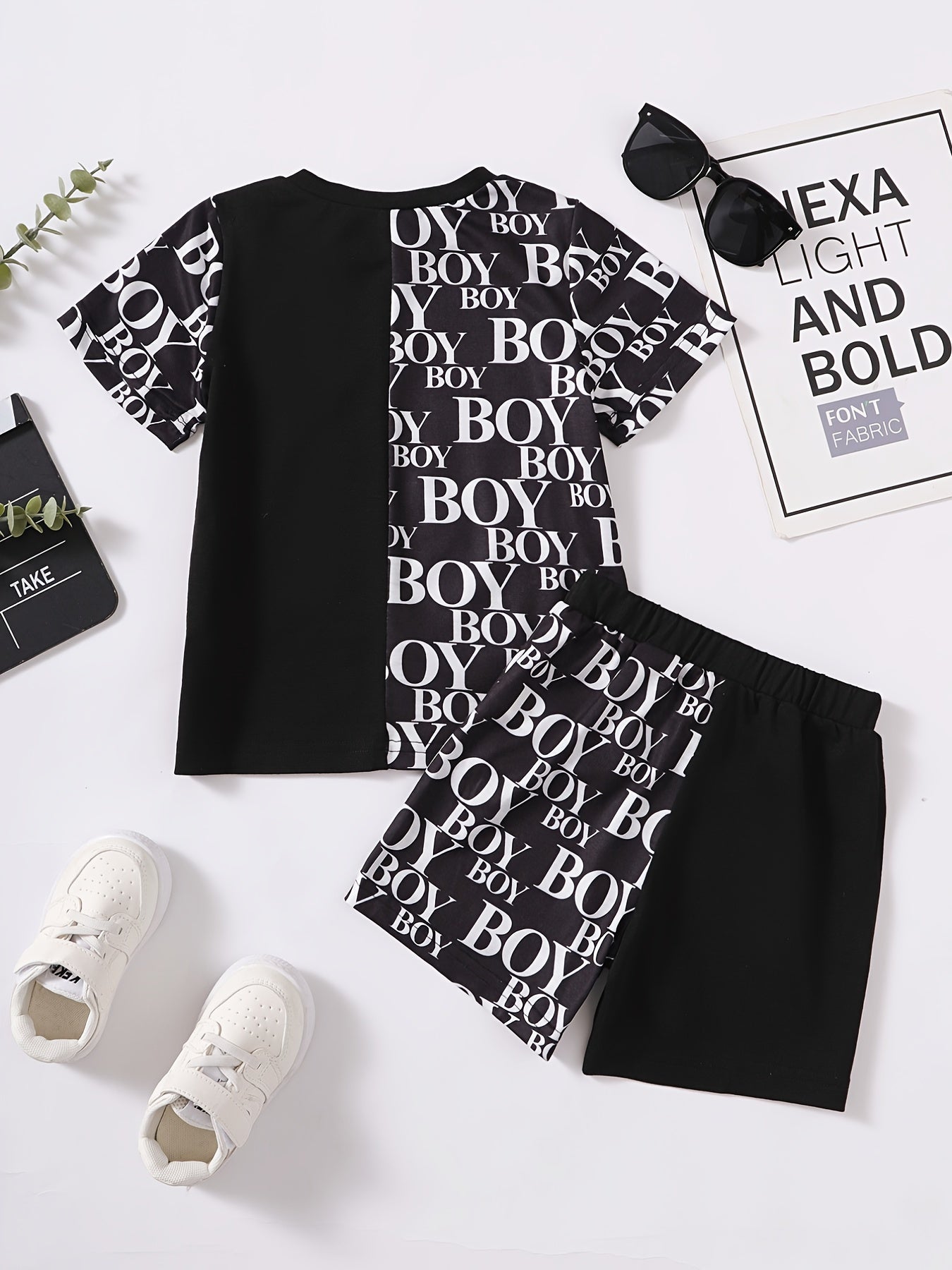 Boys Letter Pattern T-shirt & Shorts Set Summer Clothes