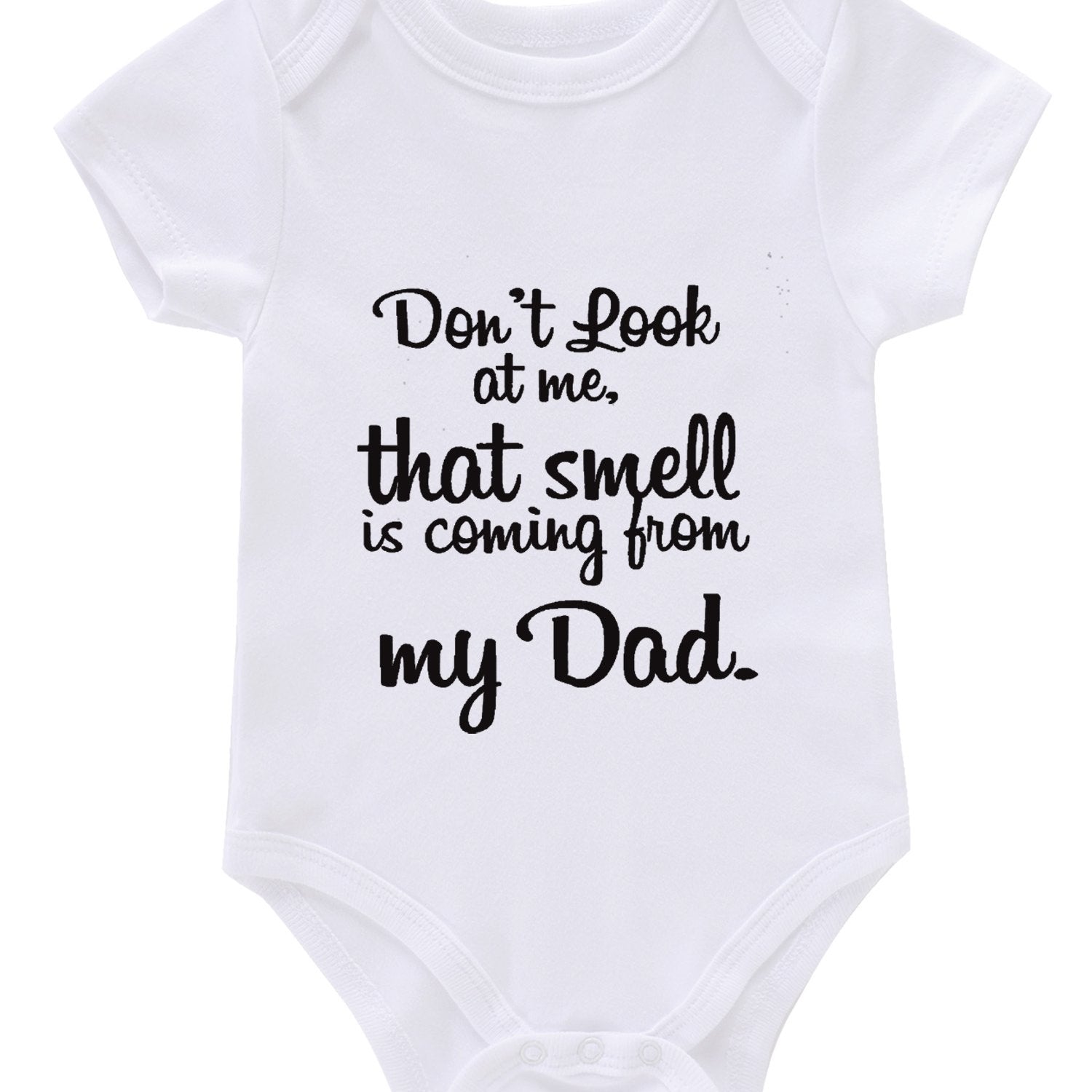 Newborn Infant Short Sleeve Cotton Romper DON T AT ME Graphic Crew Neck Bodysuit