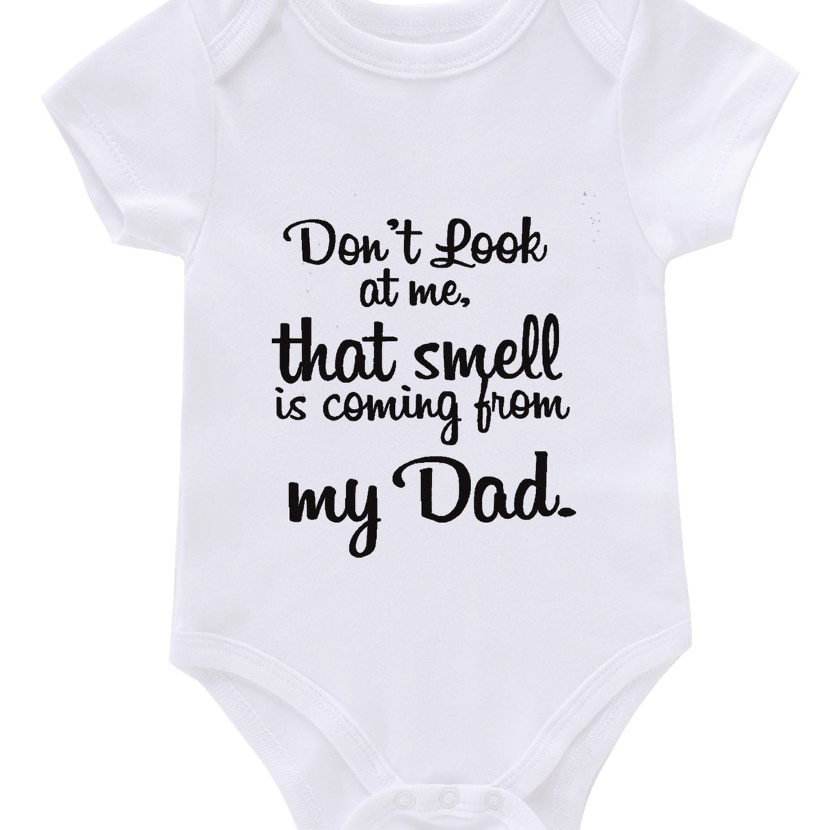 Newborn Infant Short Sleeve Cotton Romper DON T AT ME Graphic Crew Neck Bodysuit