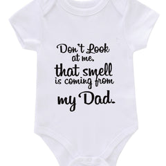 Newborn Infant Short Sleeve Cotton Romper DON T AT ME Graphic Crew Neck Bodysuit