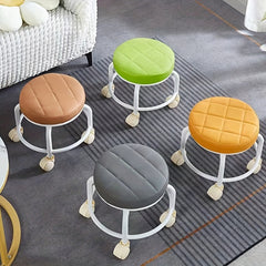 Heightened Round Rolling Stool with Swivel Caster Toddler Stool