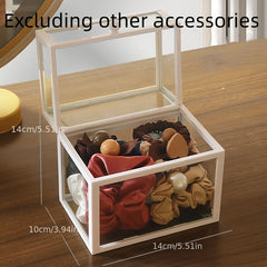 Transparent Glass Box Hair Accessories Storage