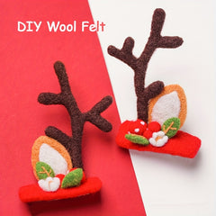 Christmas Deer Horn Hairpin Felt DIY Material Package