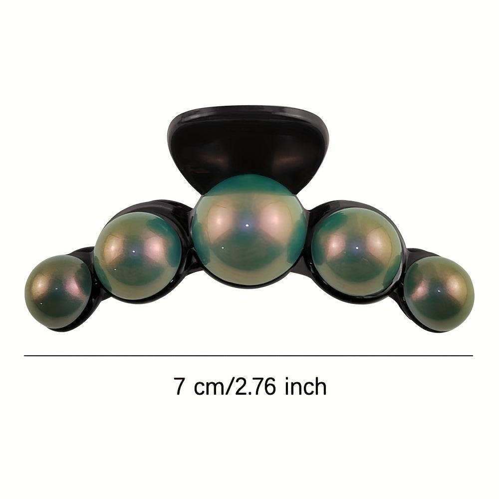 Faux Pearl Decor Hair Claw Minimalist Banana Clip