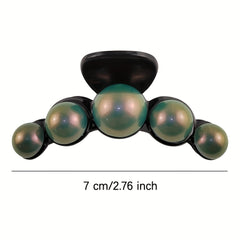 Faux Pearl Decor Hair Claw Minimalist Banana Clip