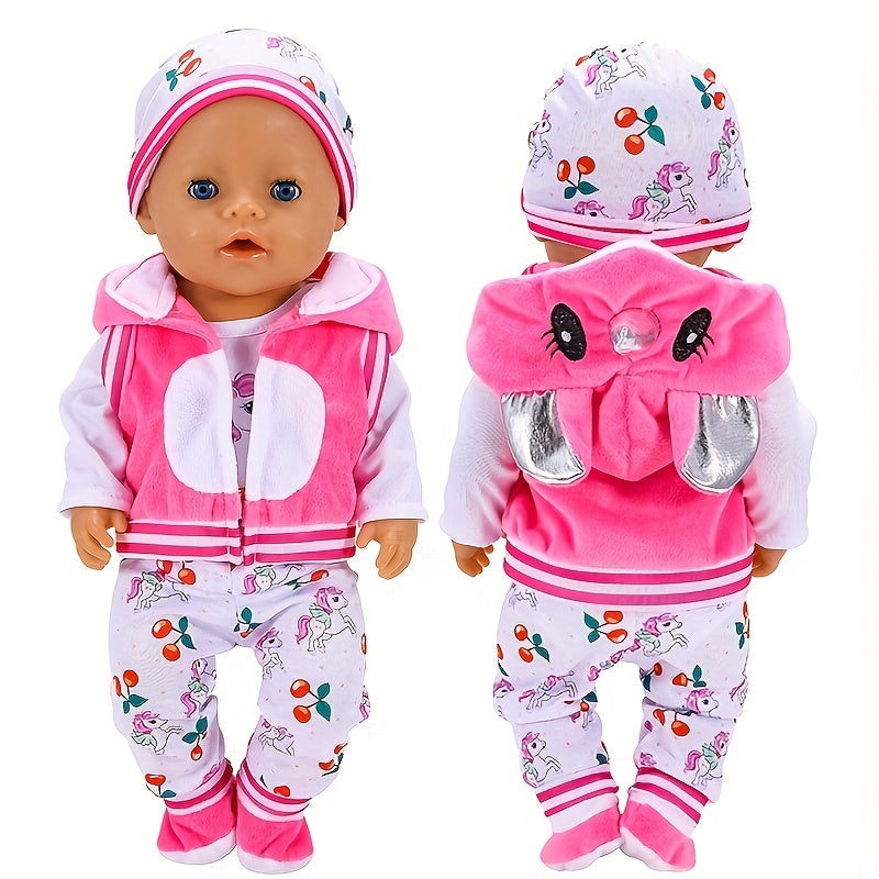Unicorn Doll Clothes Set for 17-18 Inch Dolls - Birthday and Christmas Gift