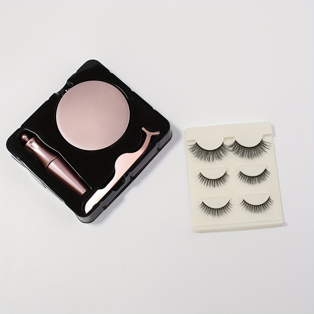 5 Pairs Magnetic Eyelashes and Eyeliner Kit with 2 Reusable 3D Lashes