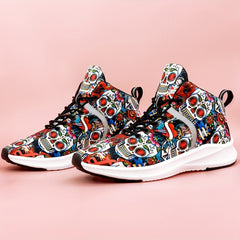 Skull Print Lightweight Running Shoes Non Slip Outdoor Sneakers