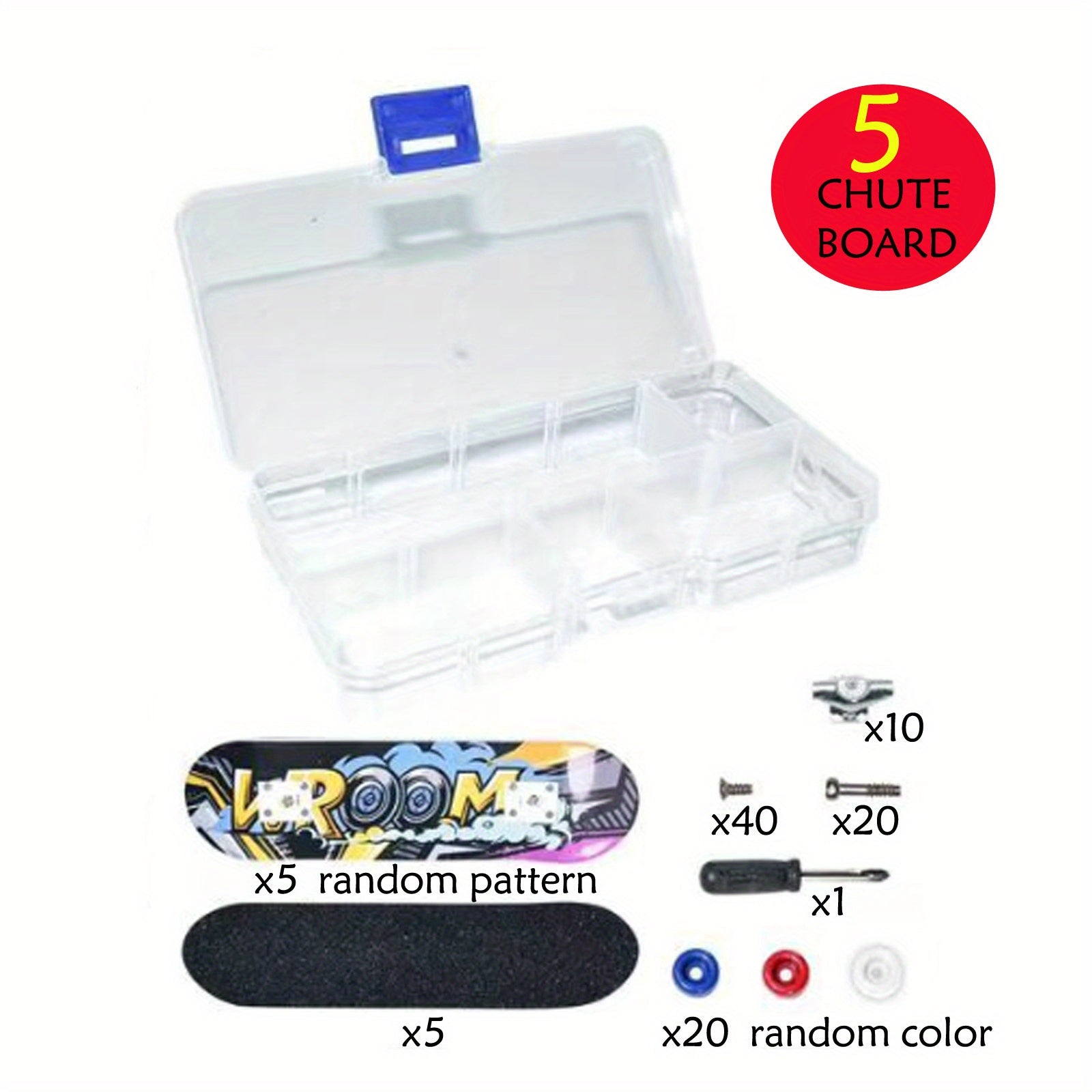 Mini Finger Skateboard Puzzle Toy Gift with Storage Box