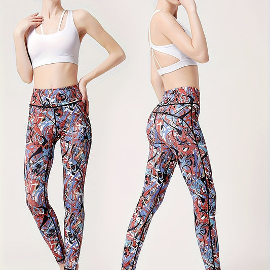 Colorful Graffiti Yoga Pants Tummy Control Butt Lifting Activewear