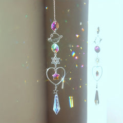 Moon Crystal Pendant Stained Glass Window Hanging