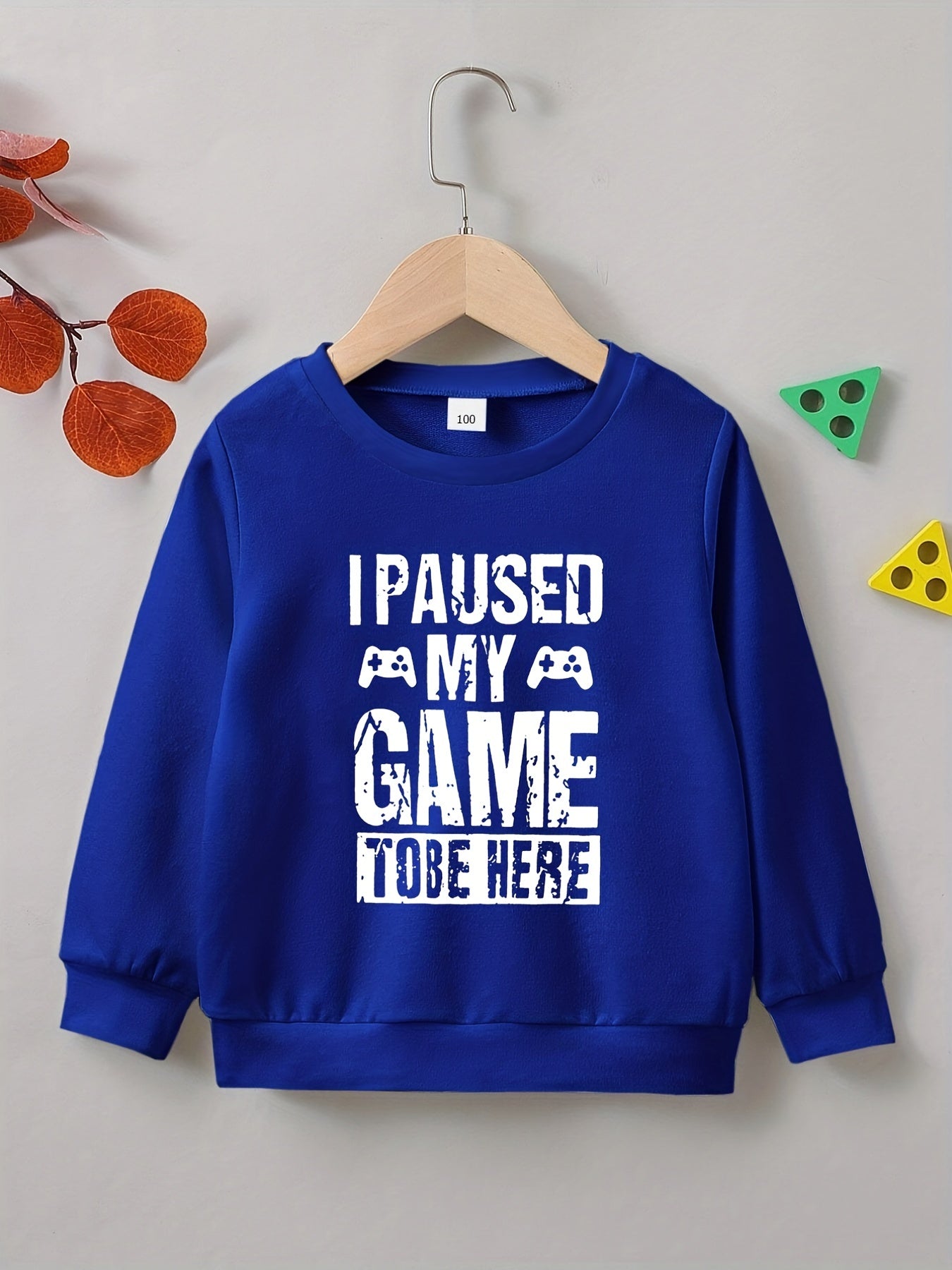 PAUSED MY GAME TO BE HERE Boys Sweatshirt