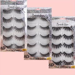 5 Pairs 8D Fluffy Wispy Eyelashes Natural Volume Crisscross Lashes Extension