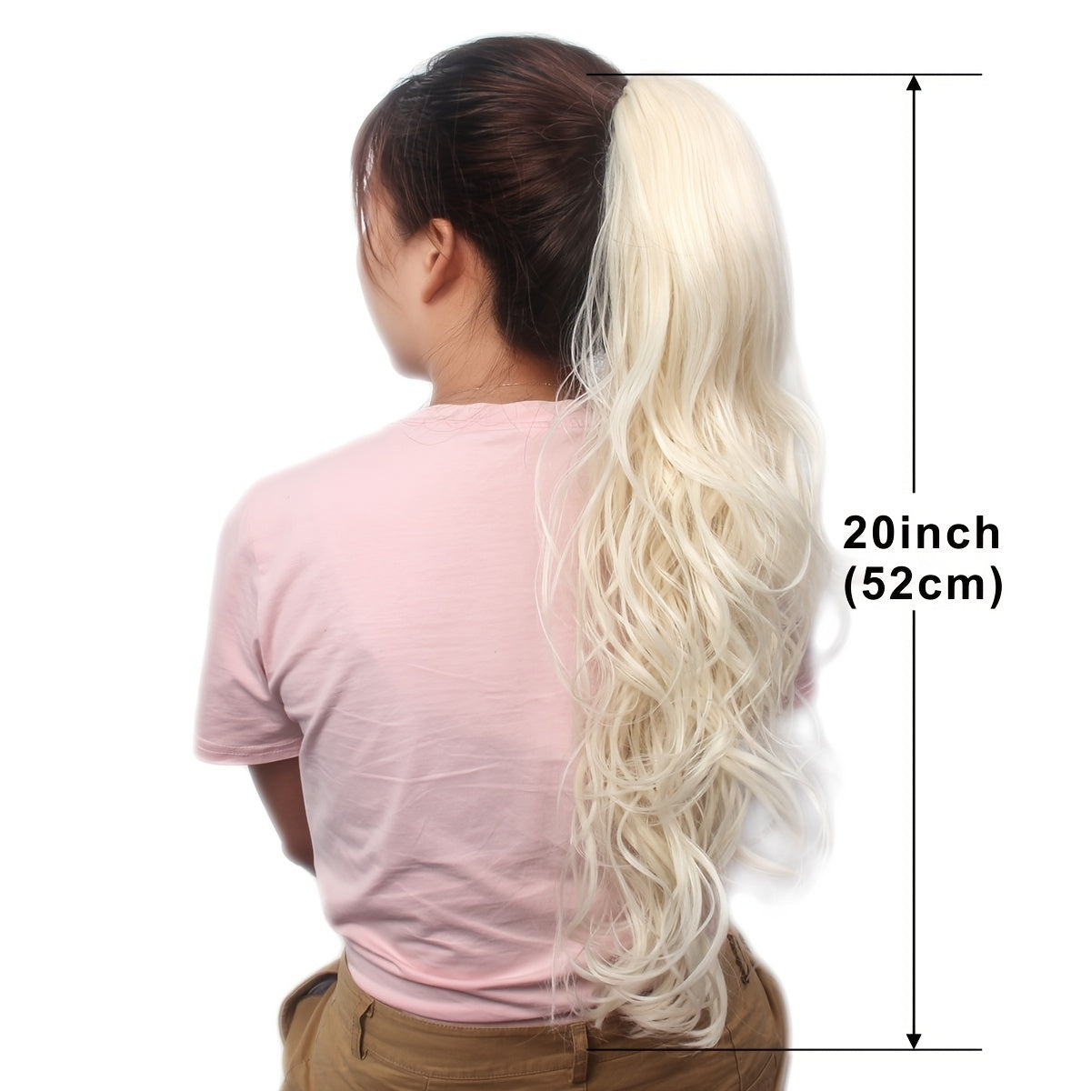 Highline Brown Blonde Ponytail Extension Curly Synthetic Hairpiece