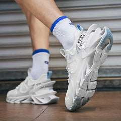 Men's Breathable Gradient Mesh Lace-up Blade Sneakers