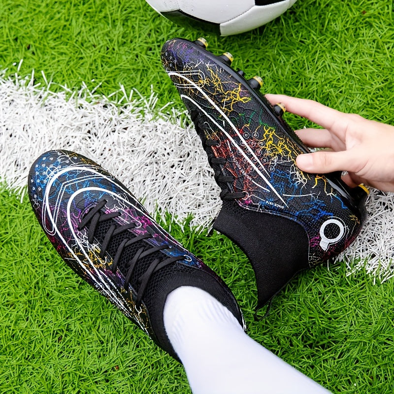 Boy's High Top Turf Football Boots TF Soccer Cleats