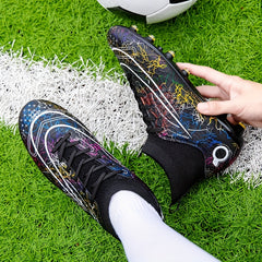 Boy's High Top Turf Football Boots TF Soccer Cleats