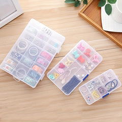 Grid Transparent Plastic Storage Box for Jewelry Fishing Gear Medicine