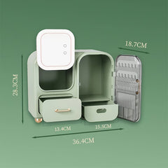 Makeup Organizer With Mirror Waterproof Dustproof Storage Rack